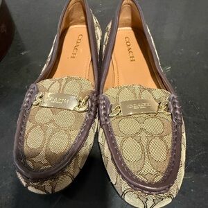 Coach Signature Pattern Brown Loafers